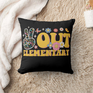 Peace Out Elementary Groovy Last Day Of School Cushion