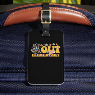 Peace Out Elementary Groovy Last Day Of School Luggage Tag