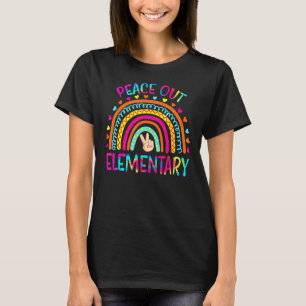 Peace Out Elementary Rainbow Last Day Of School Ti T-Shirt
