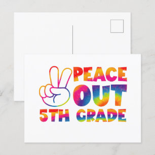 Peace Out Fifth Grade Tie Dye Last Day 5th Grade  Postcard