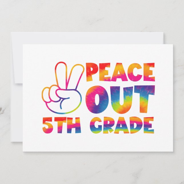 Peace Out Fifth Grade Tie Dye Last Day 5th Grade  Thank You Card (Front)