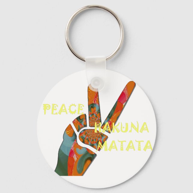 Peace Out: Hakuna Matata Vibes Sign Key Ring (Front)