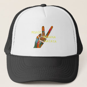 Peace Out: Hakuna Matata Vibes Sign Trucker Hat