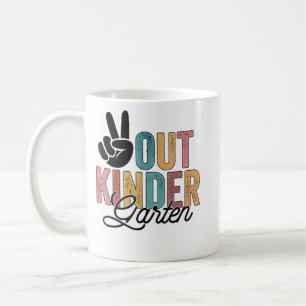 Peace Out Kindergarten Last Day Of School 2022 Gra Coffee Mug