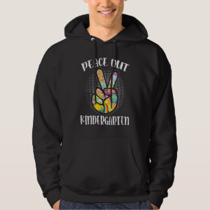 Peace Out Kindergarten Last Day Of School Graduat Hoodie