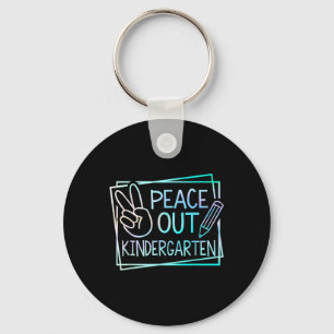 Peace Out Kindergarten Last Day Of School Summer B Key Ring