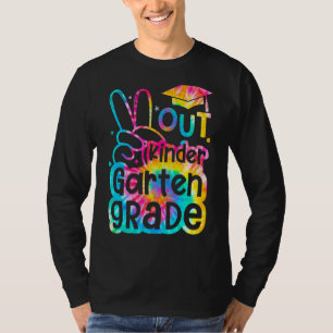 Peace Out Kindergarten Tie Dye Graphic Last Day Of T-Shirt