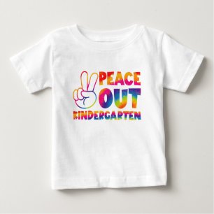 Peace Out Kindergarten Tie Dye Last Day Of School Baby T-Shirt