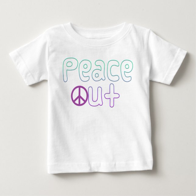 Peace Out Letters Baby T-Shirt (Front)