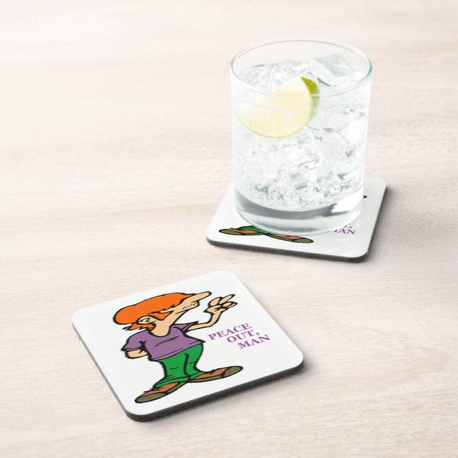 "PEACE OUT, MAN" HIPPIE COASTER (Right Side)