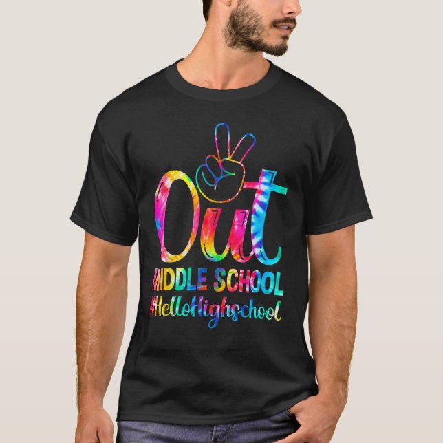 Peace Out Middle Hello High School Back To School  T-Shirt (Front)