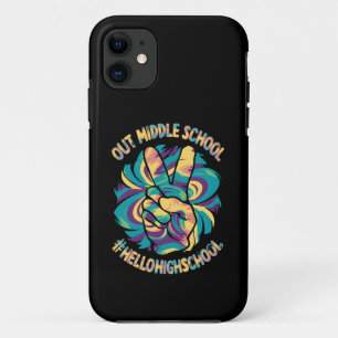 Peace Out Middle Hello High School School Tie Dye iPhone 11 Case