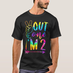 Peace Out One I'm 2 Tie Dye 2nd Happy Birthday Boy T-Shirt