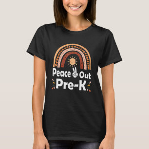 Peace Out Pre-K Rainbow Boho Graduated Cool T-Shirt