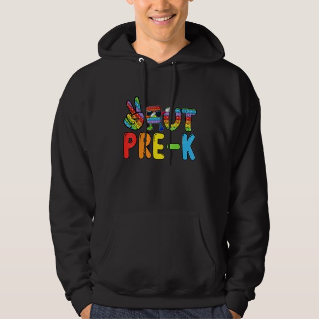 Peace Out Pre Kindergarten Peace Hand & Dabbing Po Hoodie (Front)