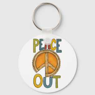 Peace Out Pumpkin Pie Key Ring