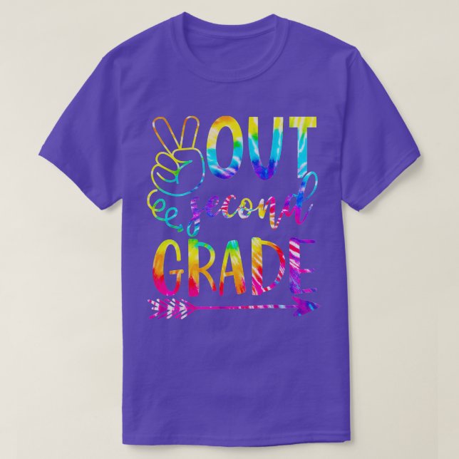 Peace Out Second 2nd Grade Happy Last Day Of Schoo T-Shirt (Design Front)