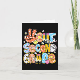 Peace Out Second Grade Cute Groovy Last Day Of 2nd Card