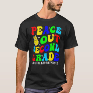 Peace Out Second Grade Cute Groovy Last Day of 2nd T-Shirt