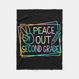 Peace Out Second Grade Last Day Of School Summer B Fleece Blanket