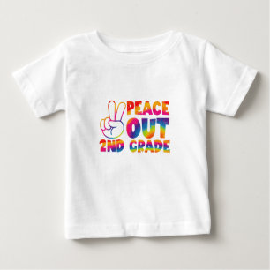 Peace Out Second Grade Tie Dye Last Day 2nd Grade  Baby T-Shirt