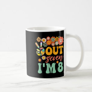 Peace out seven 8 groovy 8th happy birthday boy coffee mug