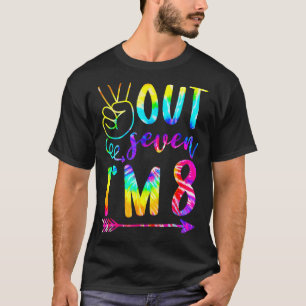 Peace Out Seven I'm 8 Tie Dye 8th Happy Birthday T-Shirt