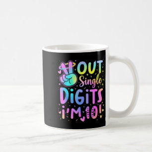 Peace Out Single Digits Im 10 Birthday 10 Year Old Coffee Mug