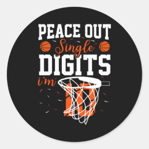 Peace out single digits im 10 birthday t shirt classic round sticker
