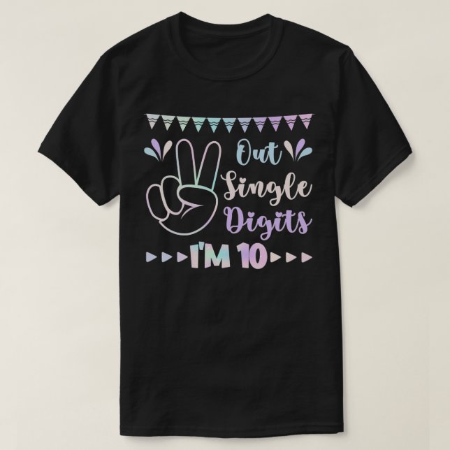 Peace Out Single Digits I'm 10 kids  T-Shirt (Design Front)