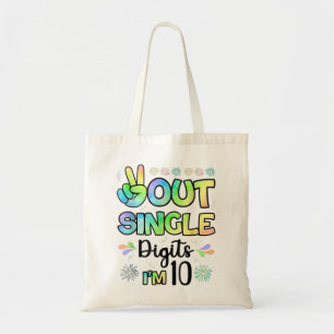 Peace Out Single Digits I'm 10 kids  Tote Bag