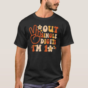 Peace Out Single Digits Im 10 Retro Groovy Birthda T-Shirt