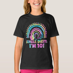 Peace Out Single Digits Im 10 Tie Dye Birthday  T-Shirt