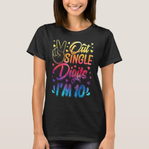 Peace Out Single Digits I'm 10 Year Old 10th Birth T-Shirt