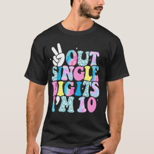 Peace Out Single Digits I'm 10 Year Old 10th Birth T-Shirt