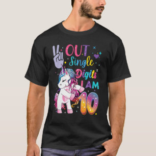Peace Out Single Digits Im 10 Year Old 10th Birthd T-Shirt