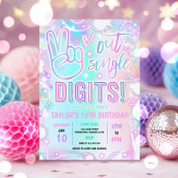 Peace Out Single Digits Tie Dye Neon 10th Birthday