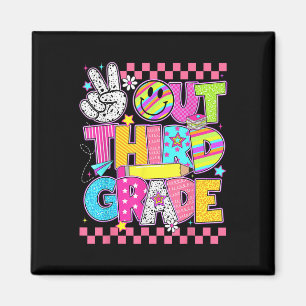 Peace Out Third Grade 3rd Grade Groovy Last Day Of Magnet