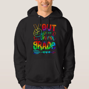 Peace Out Third Grade Happy Last Day Of School Tie Hoodie