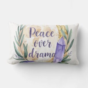 Peace Over Drama Pillow - Boho Spiritual Calm Cush