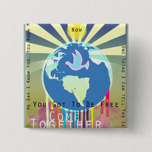 Peace Over The World Sony ATV Lyrics 15 Cm Square Badge