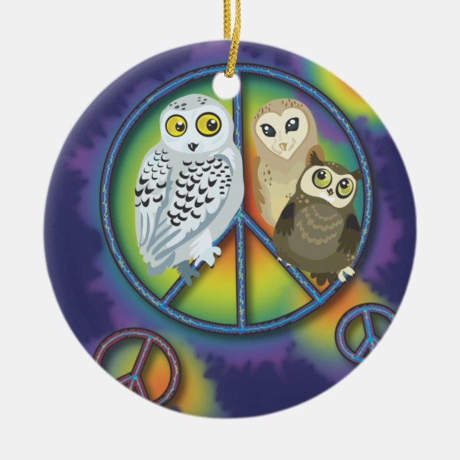 Peace Owl~ Ornament (Front)