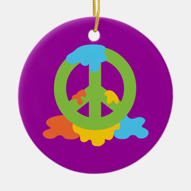Peace Paint Ceramic Tree Decoration (Front)