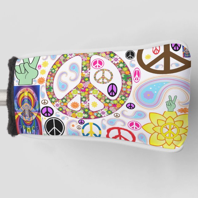 Peace & Paisley Collage Golf Head Cover (Front)