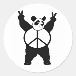 Peace Panda Classic Round Sticker