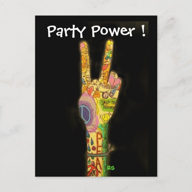 Peace & Party Power  Invitation - Save the Date ! (Front)