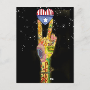 Peace, Party, Victory USA Invitation - SRF Postcard