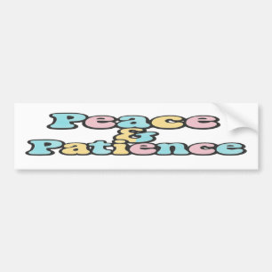 Peace & Patience Retro Pastel Rainbow Bubble Bumper Sticker