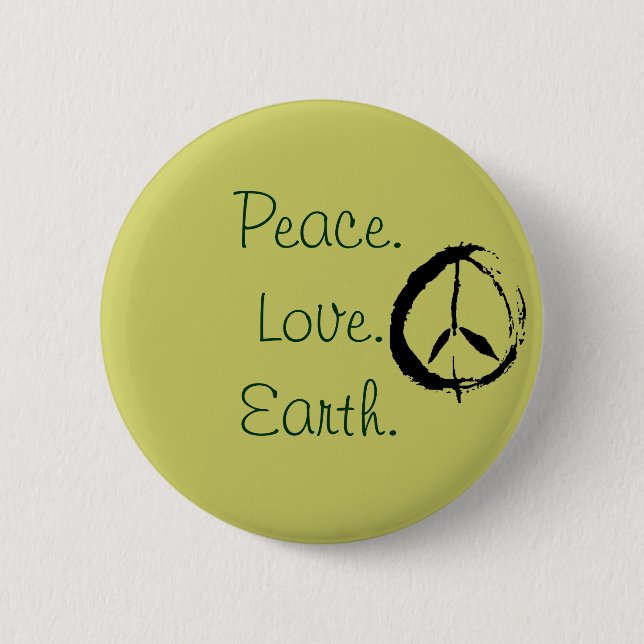 peace, Peace.Love.Earth. 6 Cm Round Badge (Front)