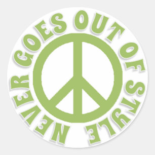 Peace - Peace Never Goes Out Of Style Classic Round Sticker